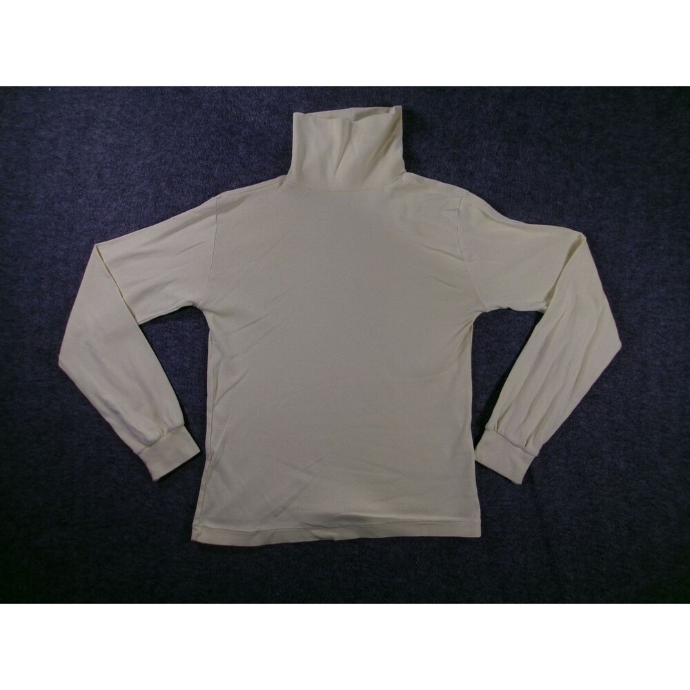 Lemon Turtleneck Womens S Yellow Long Sleeve Cotton Mock Neck Top Lightweight